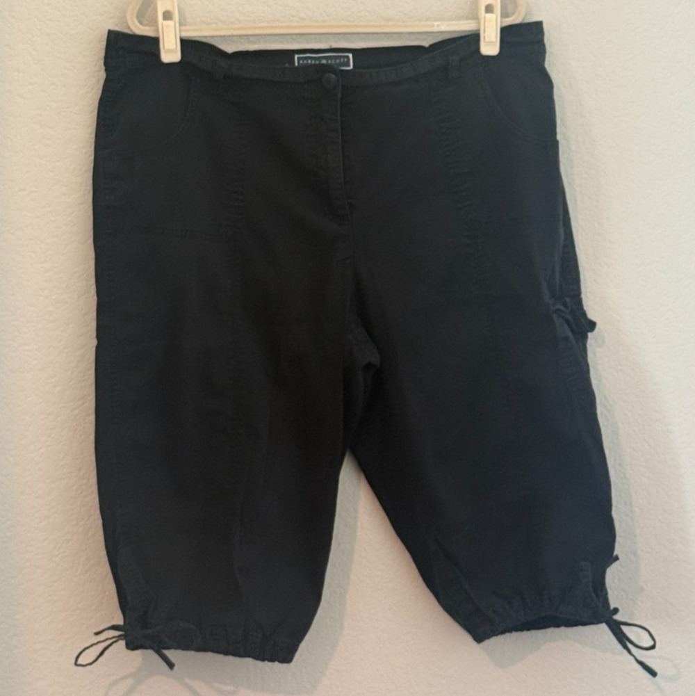 Karen Scott Capri Pants Womens Comfort Waist Pull On Gaucho Black Cropped Sz 18